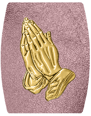 DNSHEND 516 GD SH OR Gold Praying Hands Shimmer Orchid